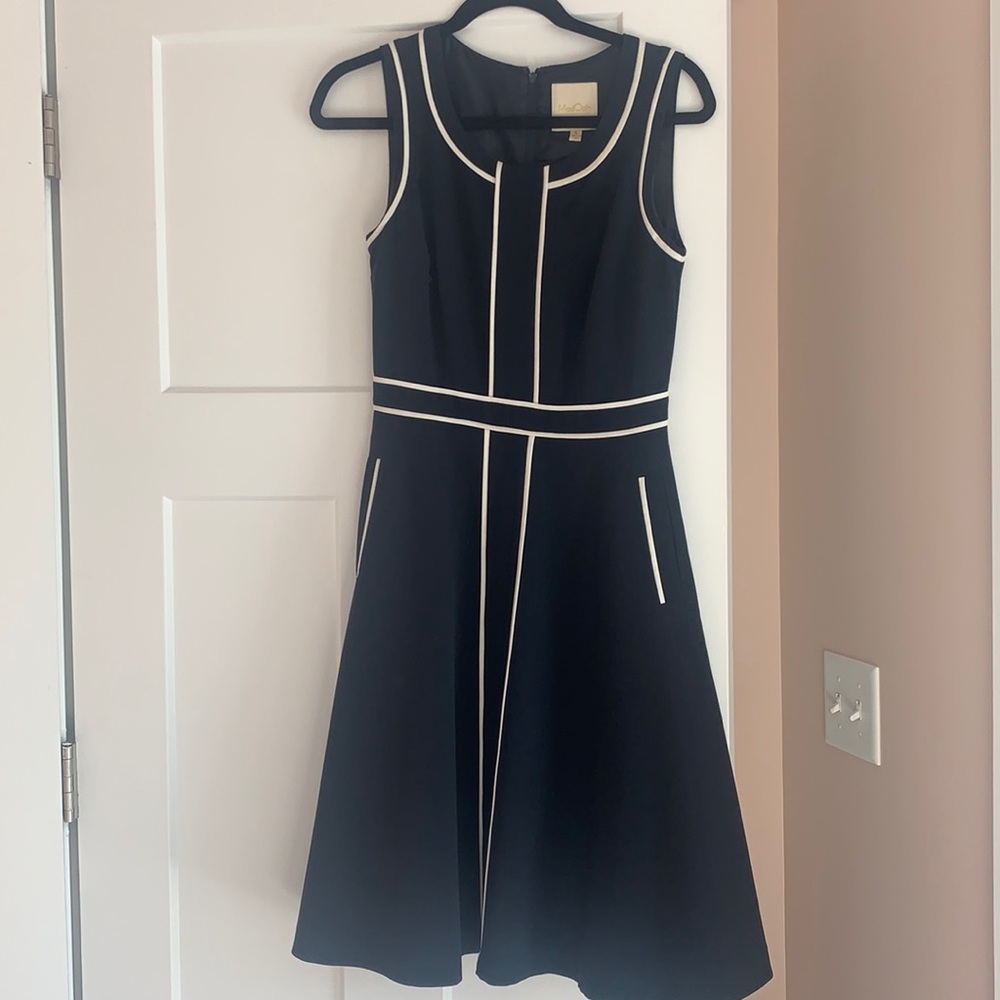 Navy and white dress